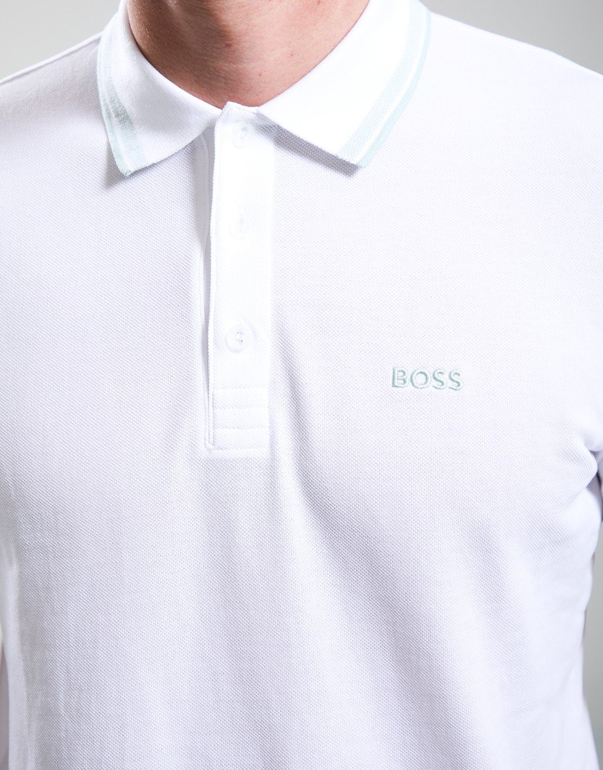 BOSS Paddy Polo Shirt Open White