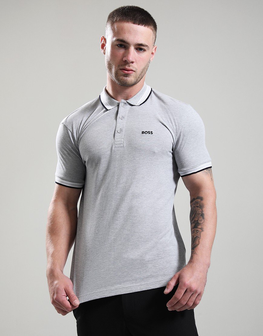 BOSS Paddy Polo Shirt Silver
