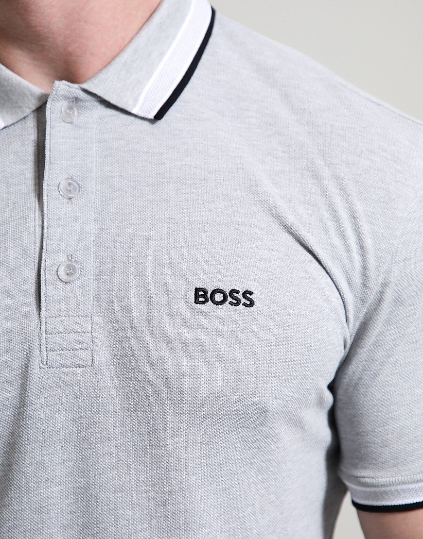 BOSS Paddy Polo Shirt Silver BOSS Paddy Polo Shirt Silver