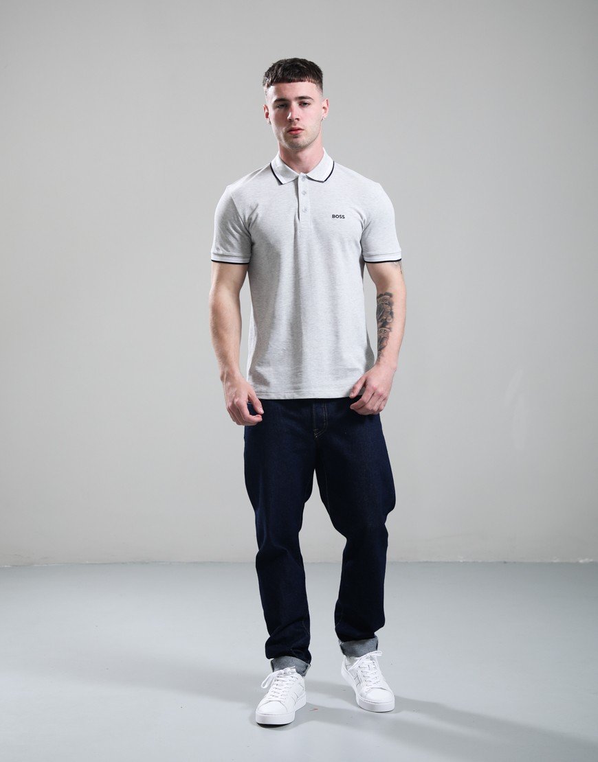 BOSS Paddy Polo Shirt Silver