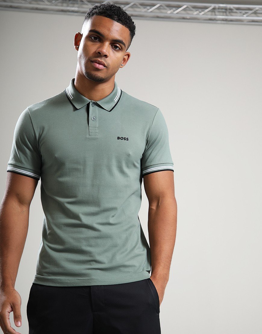 BOSS Paul Polo Shirt Open Green