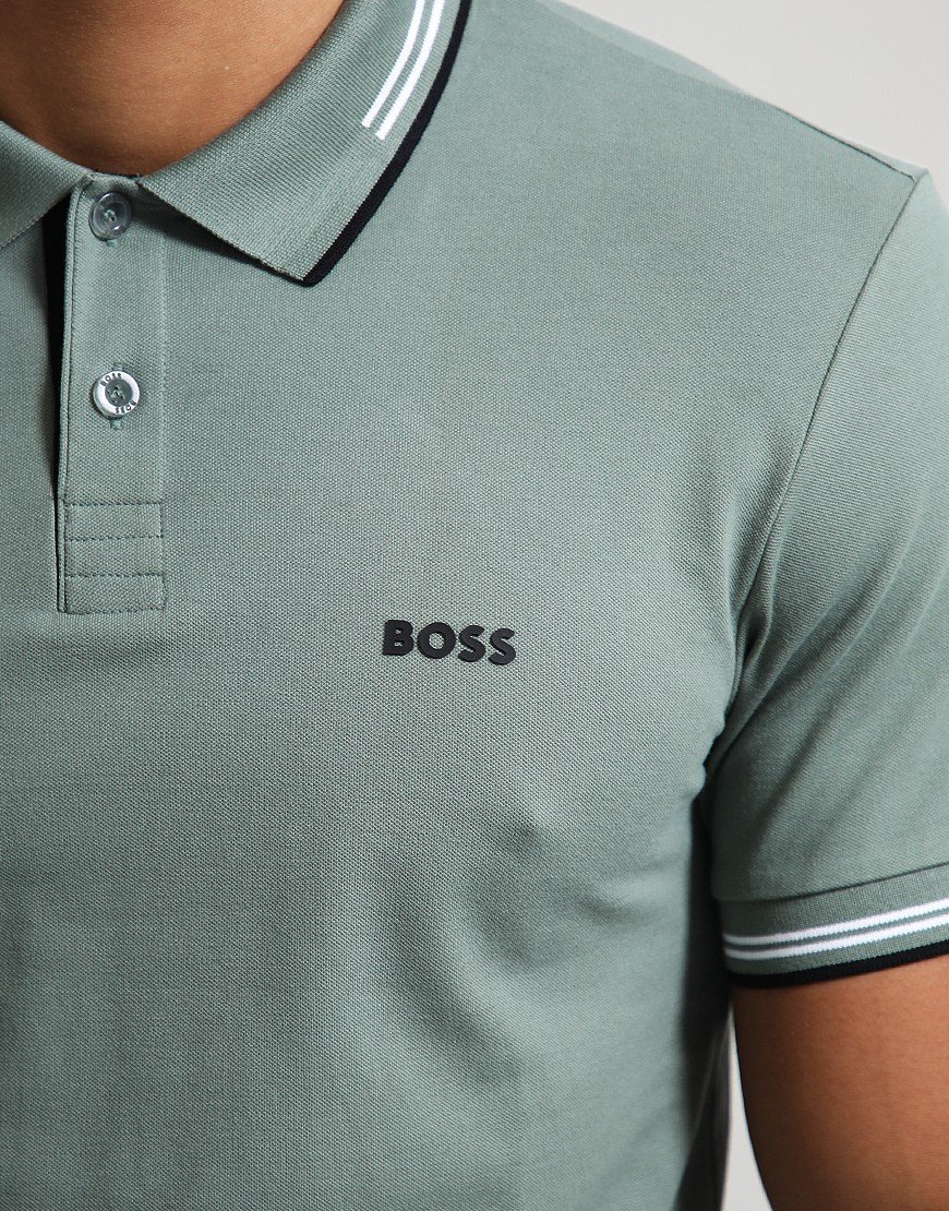 BOSS Paul Polo Shirt Open Green BOSS Paul Polo Shirt Open Green