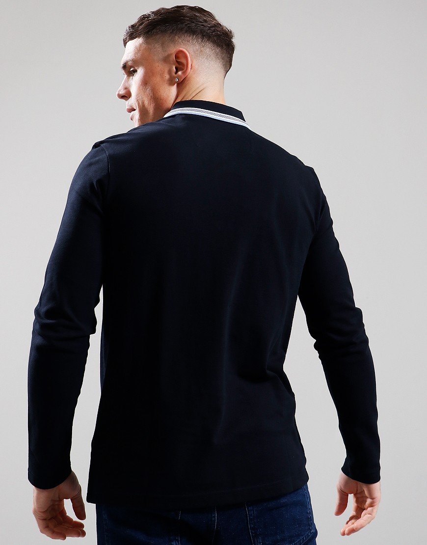 BOSS Plisy Long Sleeve Polo Shirt Dark Blue