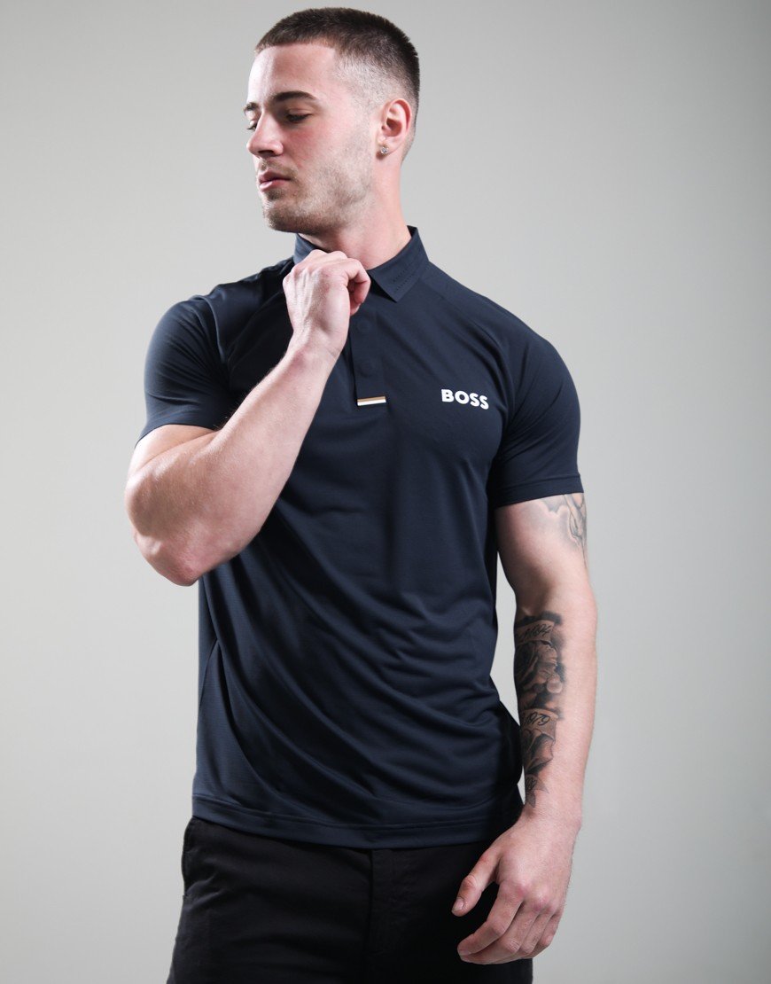 BOSS PL_GOC Paddy Tech Polo Shirt Dark Blue