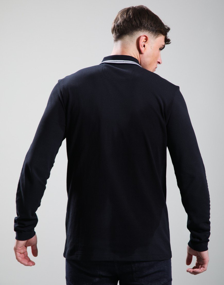 BOSS Plisy Long Sleeve Polo Shirt Dark Blue