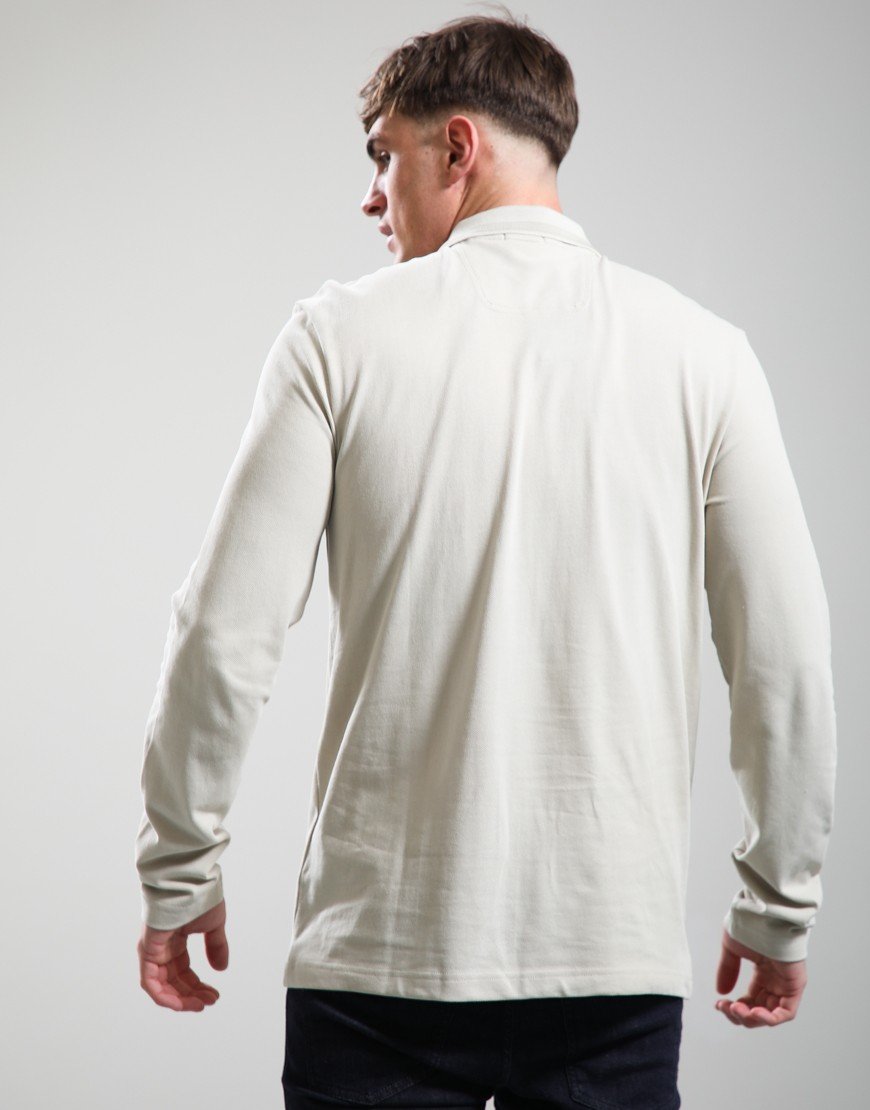 BOSS Plisy Long Sleeve Polo Shirt Light Beige