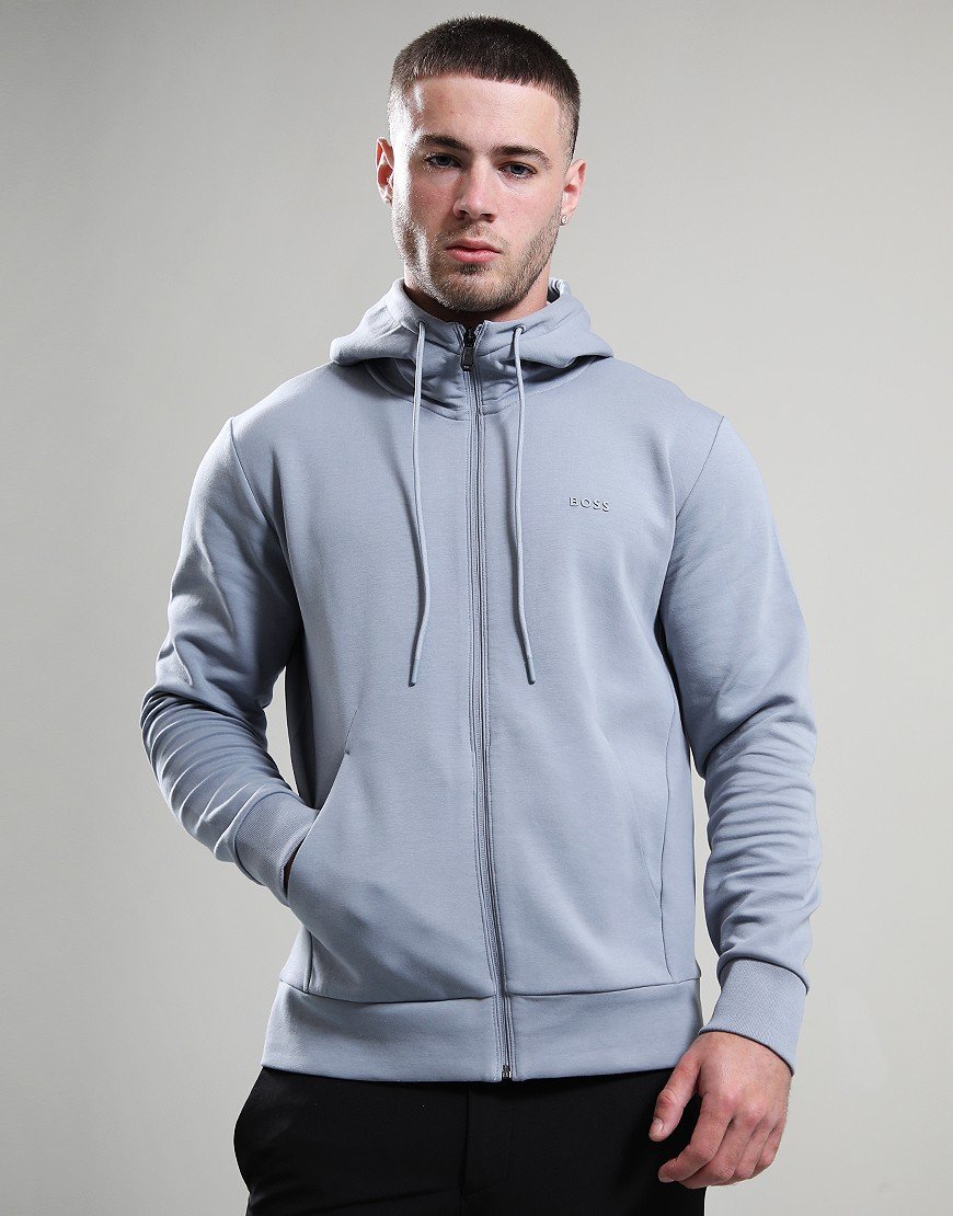 BOSS Saggy Zip Hoodie Dark Grey