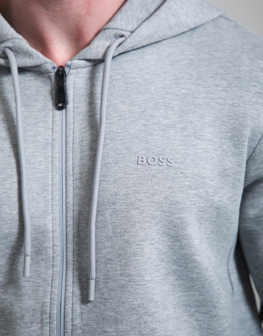 BOSS Saggy Zip Hoodie Silver