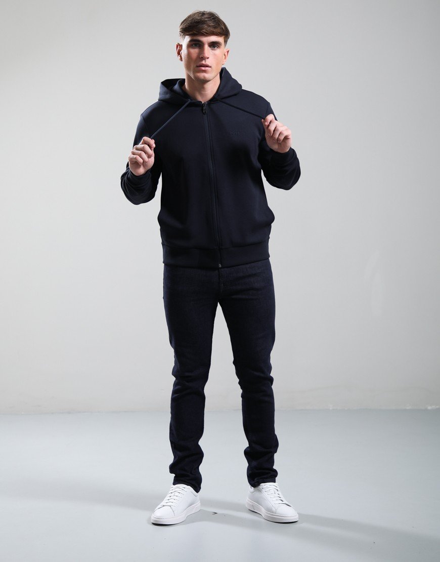 BOSS Saggy Zip Hoodie Dark Blue