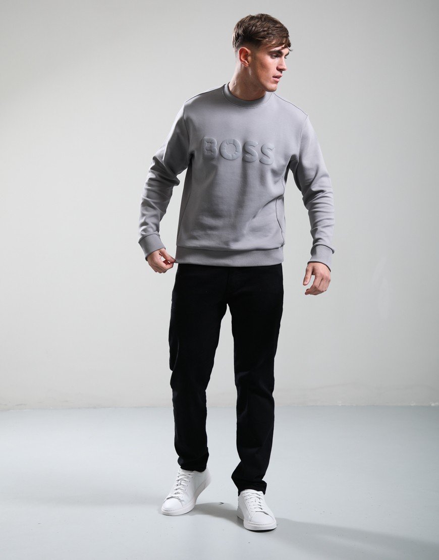 BOSS Salbo Crew Sweat Open Grey