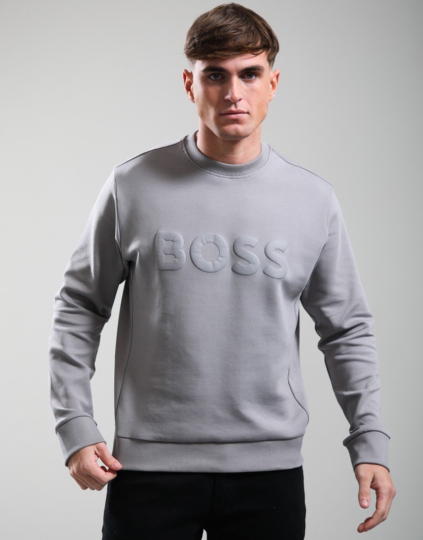 BOSS Salbo Crew Sweat Open Grey
