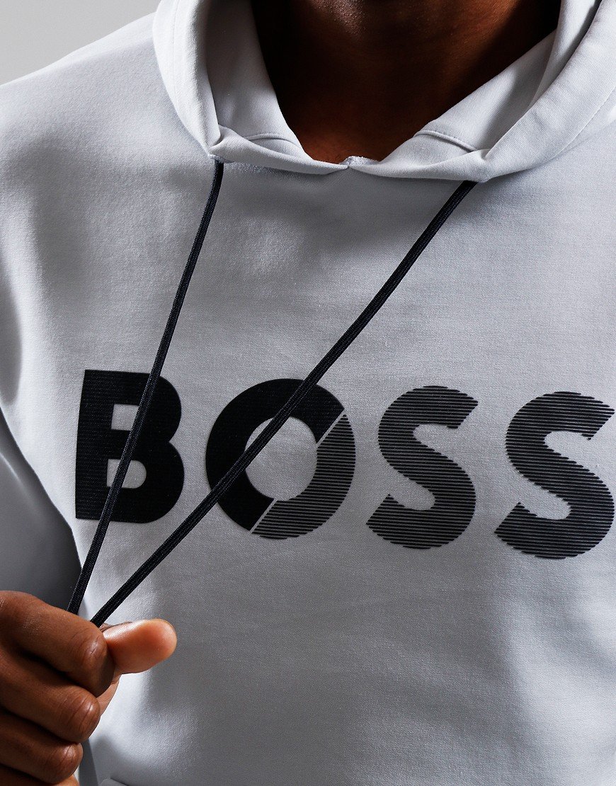 BOSS Soody Tape Logo Hoodie Light Pastel Grey