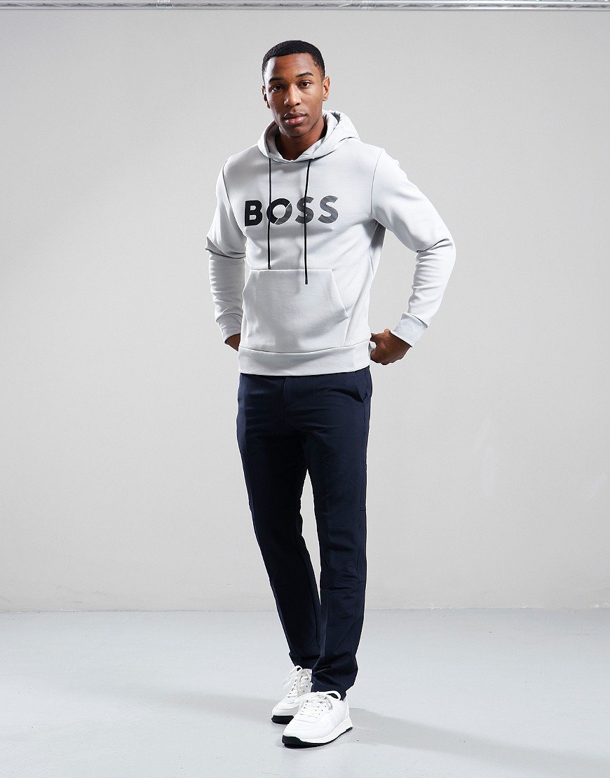 BOSS Soody Tape Logo Hoodie Light Pastel Grey