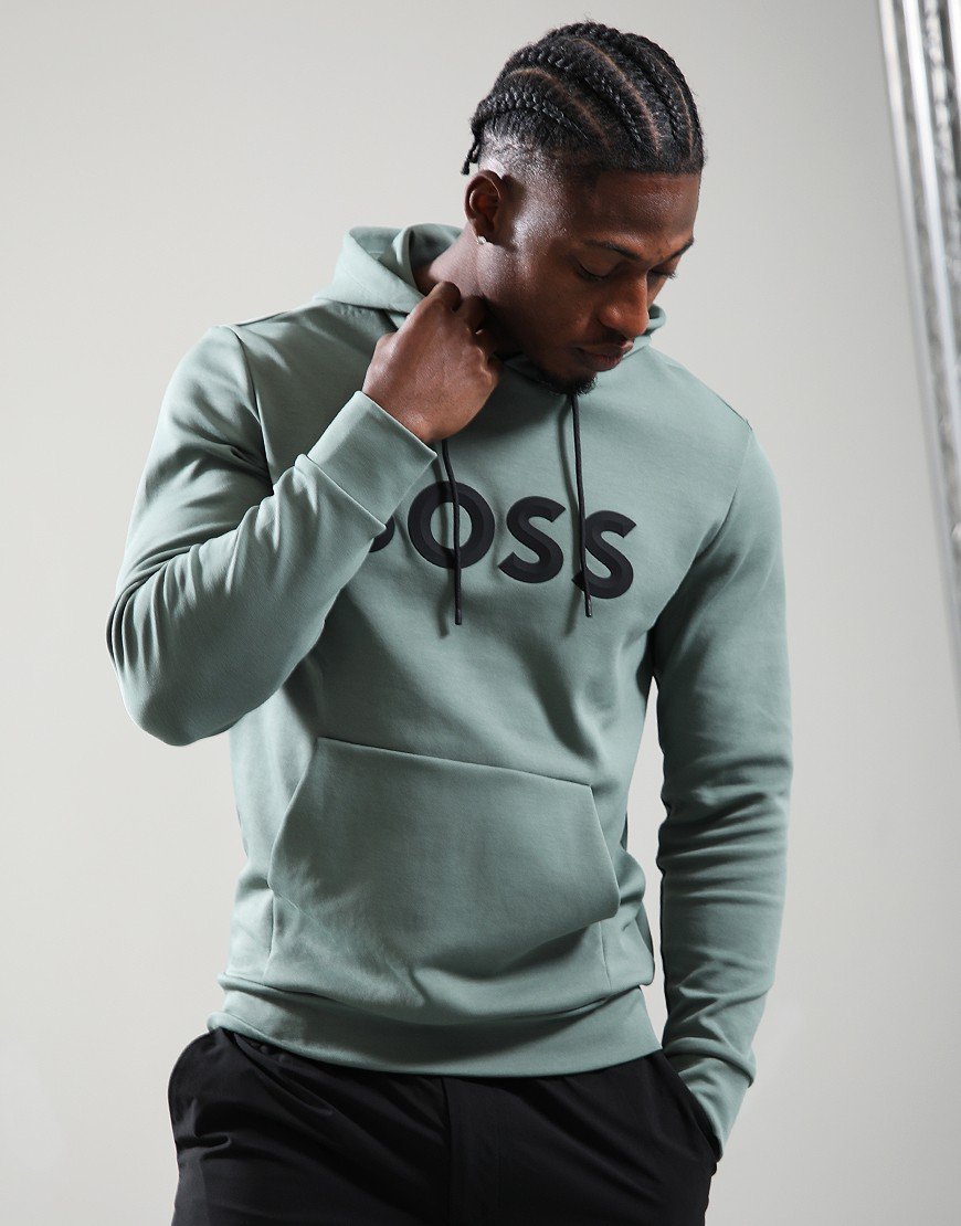 BOSS Soody Zone Hoodie Open Green