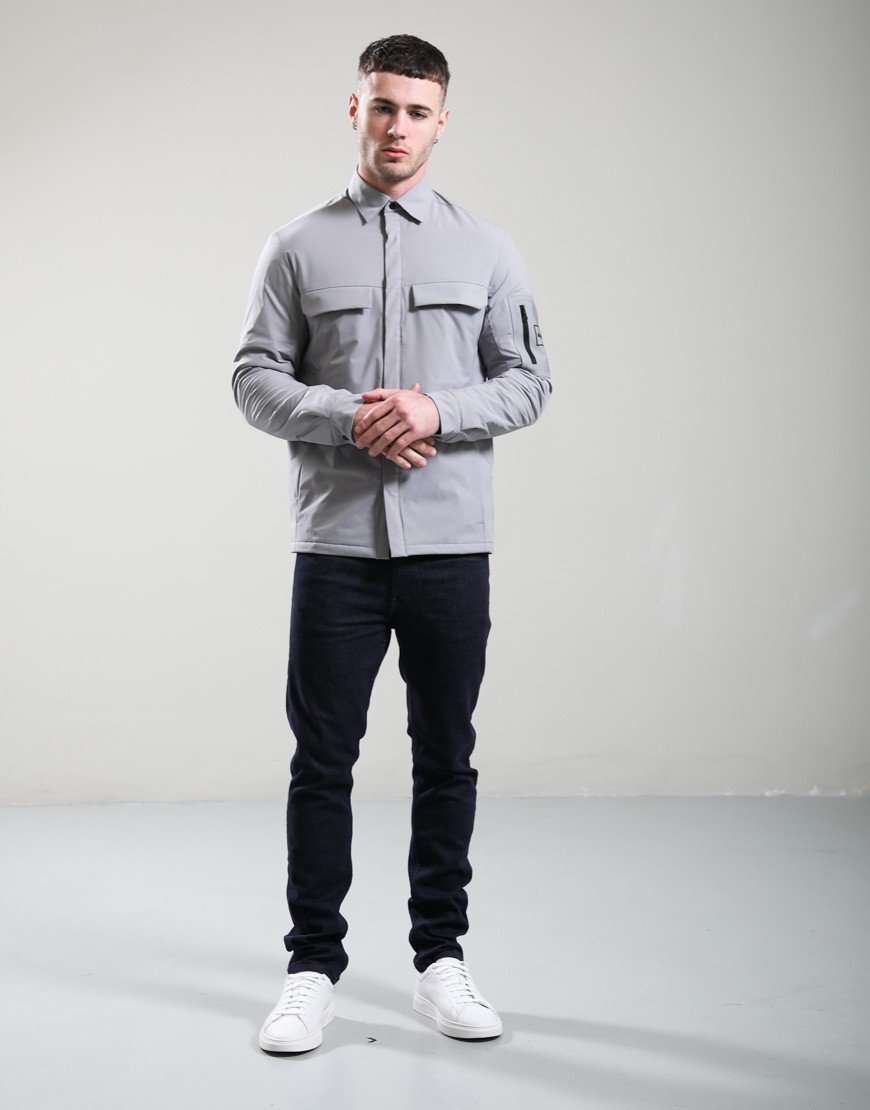 BOSS ST_Tour Padded Overshirt Open Grey