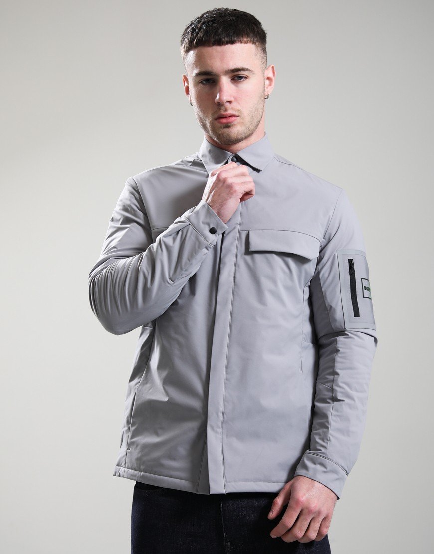 BOSS ST_Tour Padded Overshirt Open Grey