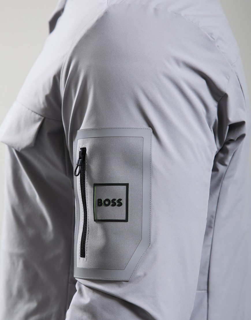 BOSS ST_Tour Padded Overshirt Open Grey