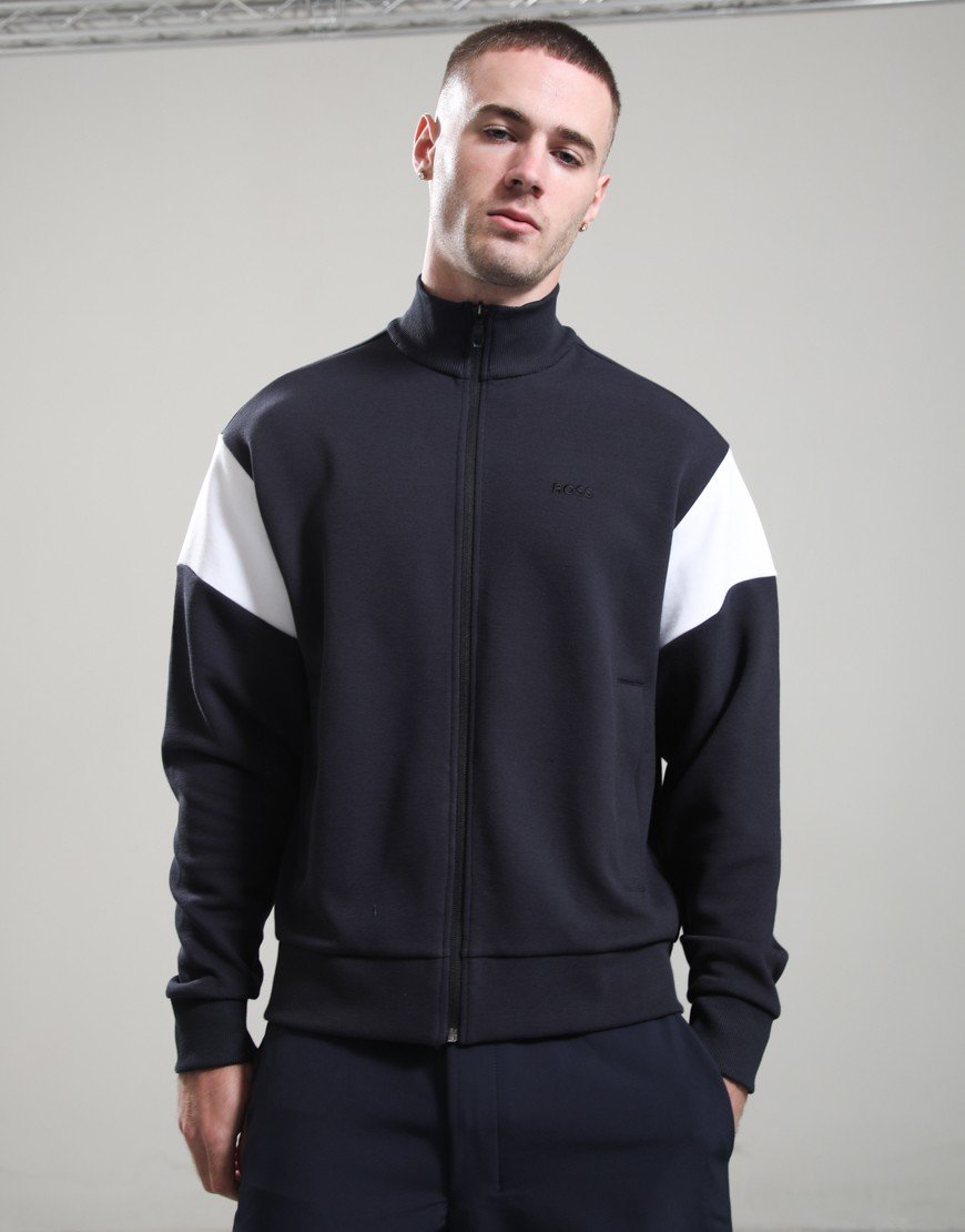 BOSS SW_Union Skaz Zip Sweat Dark Blue