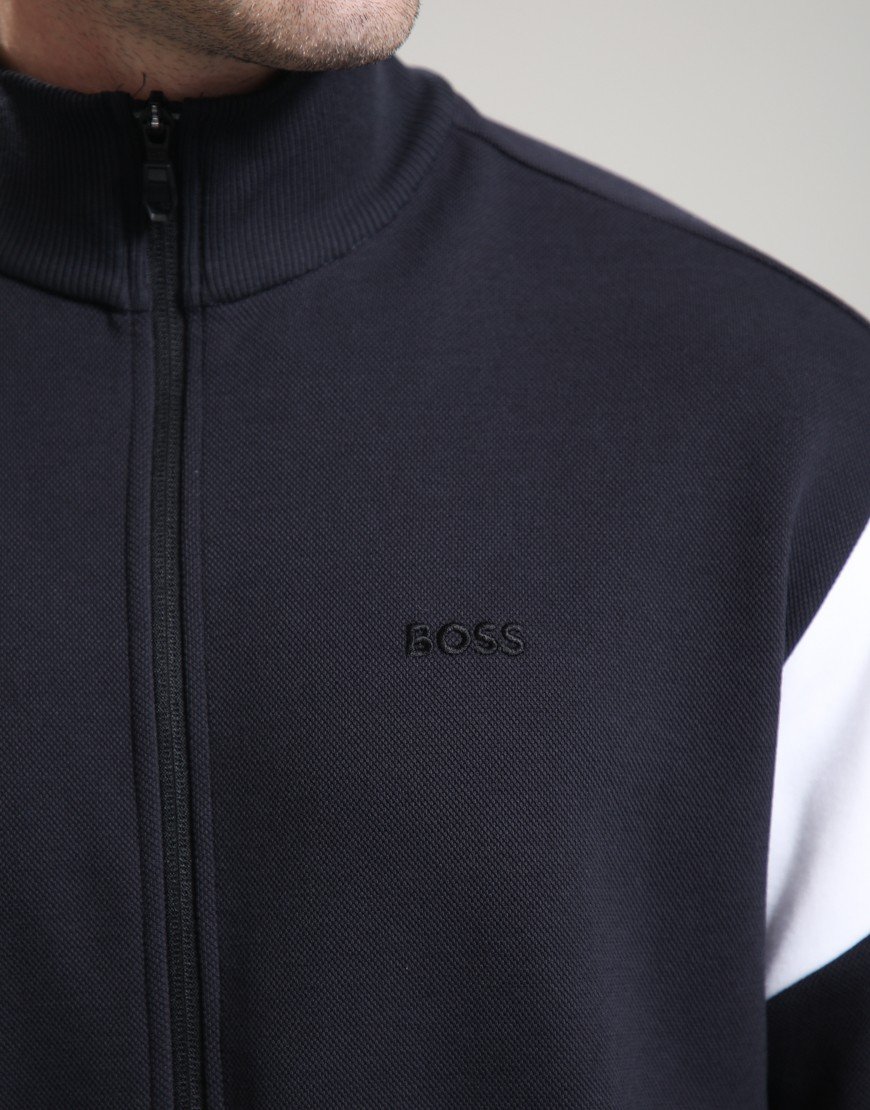 BOSS SW_Union Skaz Zip Sweat Dark Blue