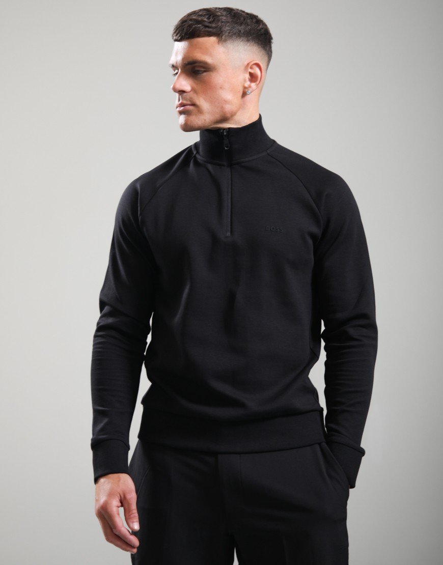 BOSS Half Zip Sweat Black