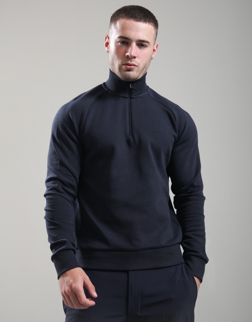 BOSS Half Zip Sweat Dark Blue