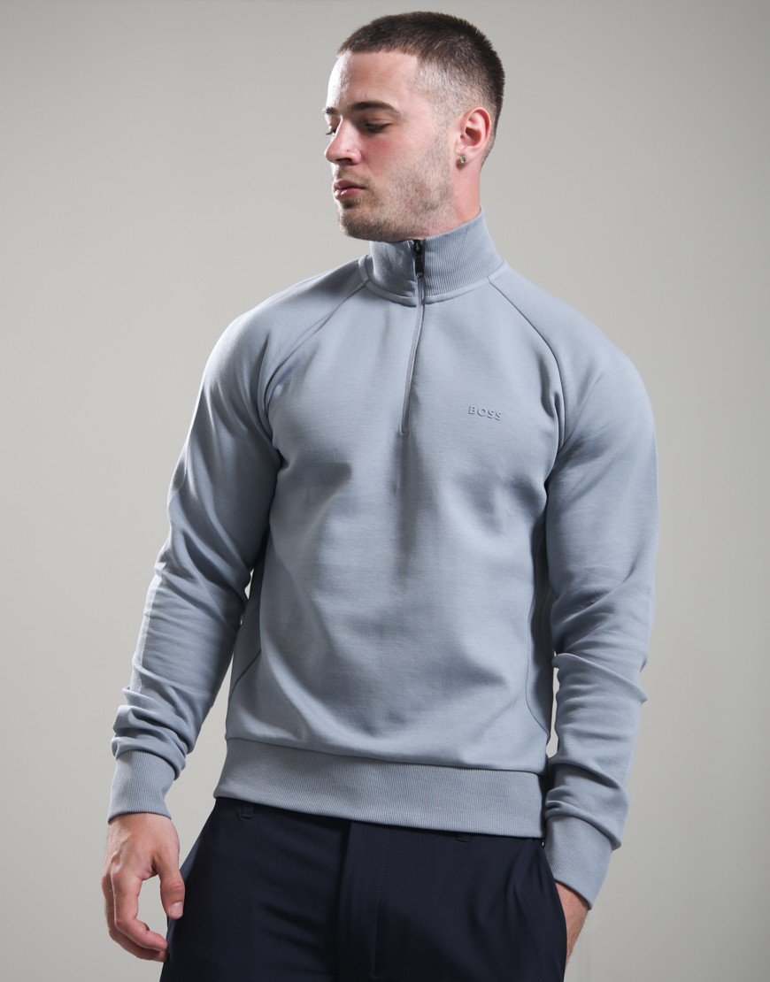 BOSS Half Zip Sweat Dark Grey