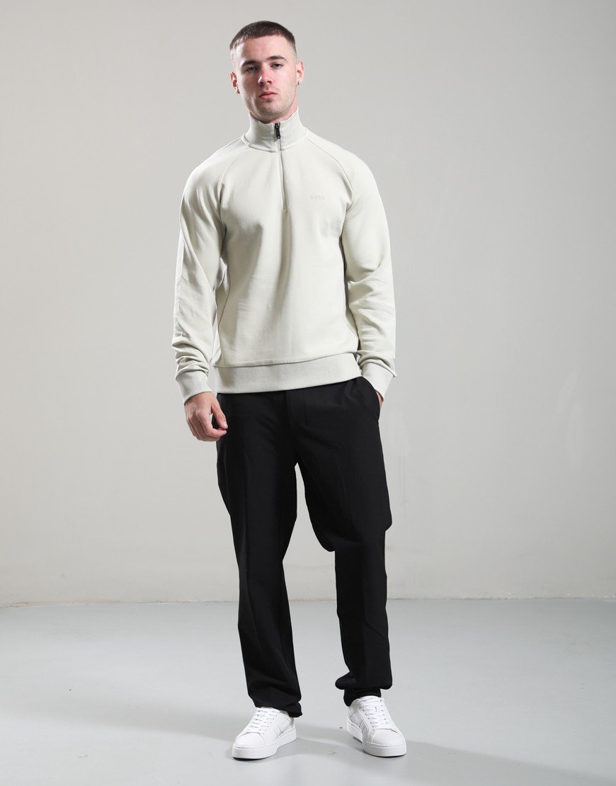 BOSS Half Zip Sweat Light Beige