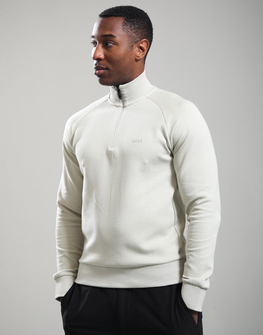 BOSS Half Zip Sweat Light Beige