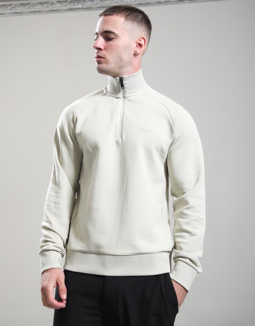 BOSS Half Zip Sweat Light Beige