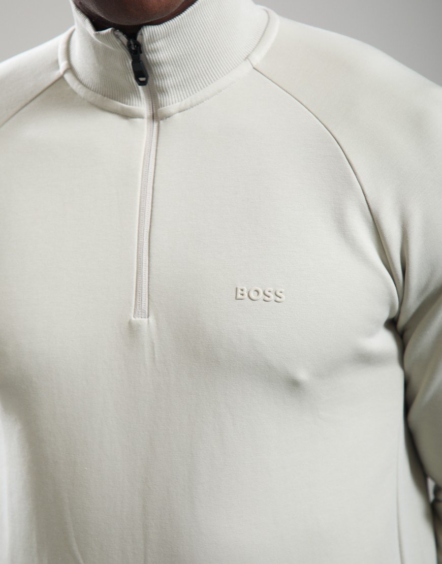 BOSS Half Zip Sweat Light Beige