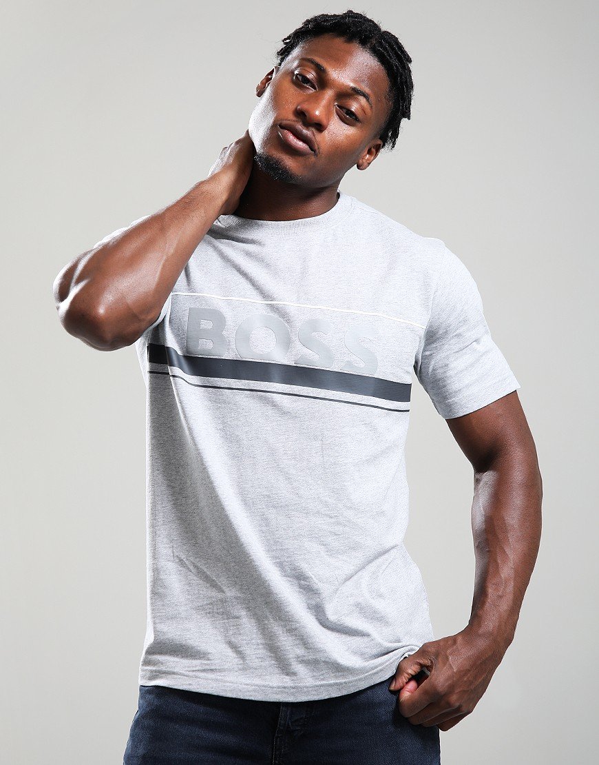 BOSS Iconic Zone T-Shirt Silver