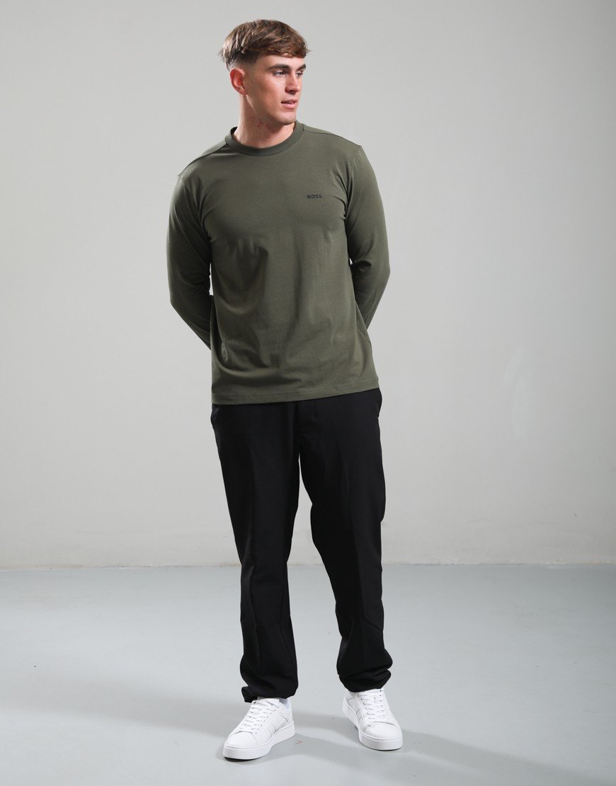 BOSS Tee Basic Long Sleeve T-Shirt Open Green