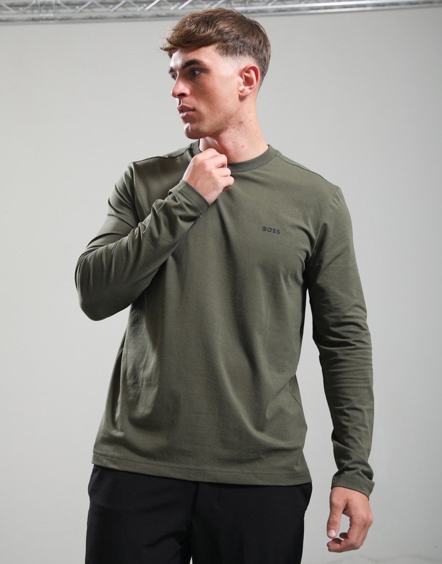 BOSS Tee Basic Long Sleeve T-Shirt Open Green