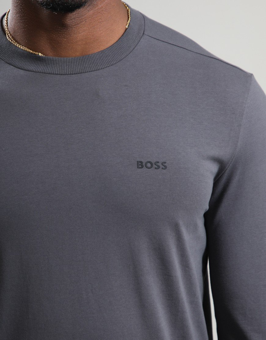 BOSS Tee Basis Long T-Shirt Open Grey
