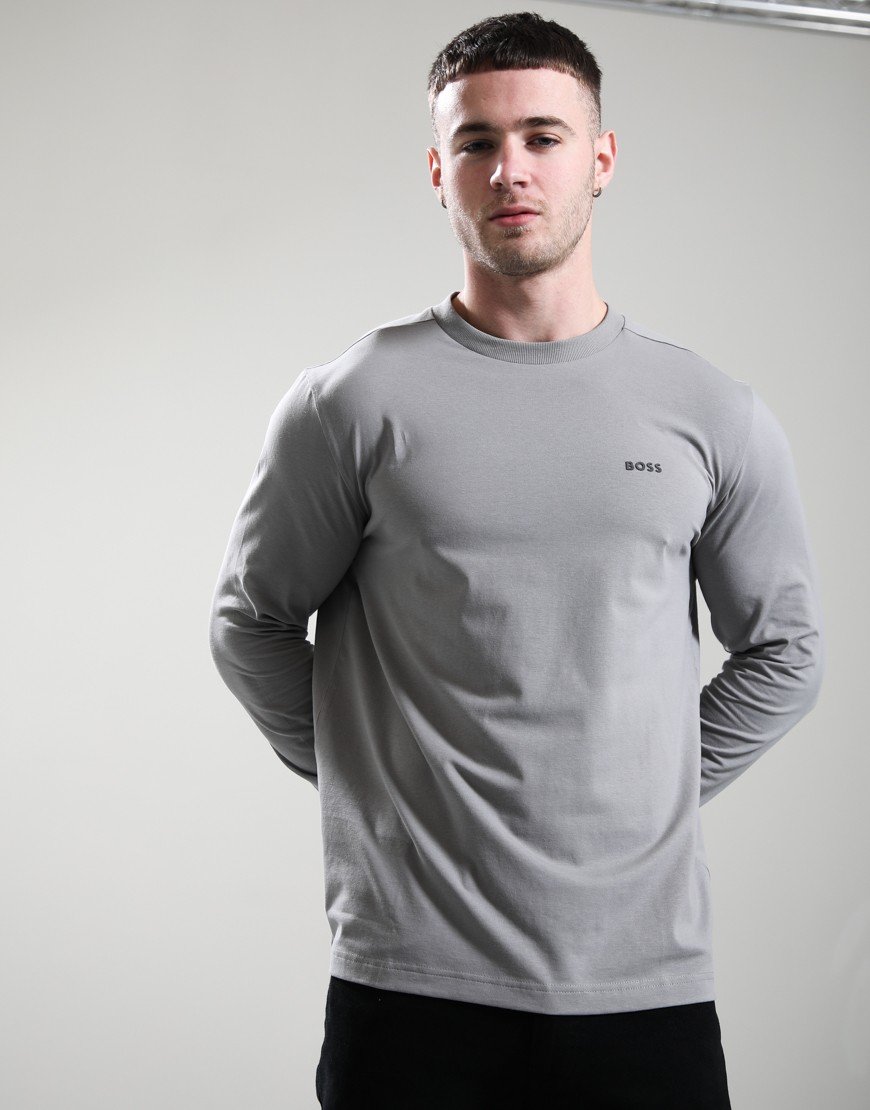 BOSS Tee Basic Long Sleeve T-Shirt Open Grey
