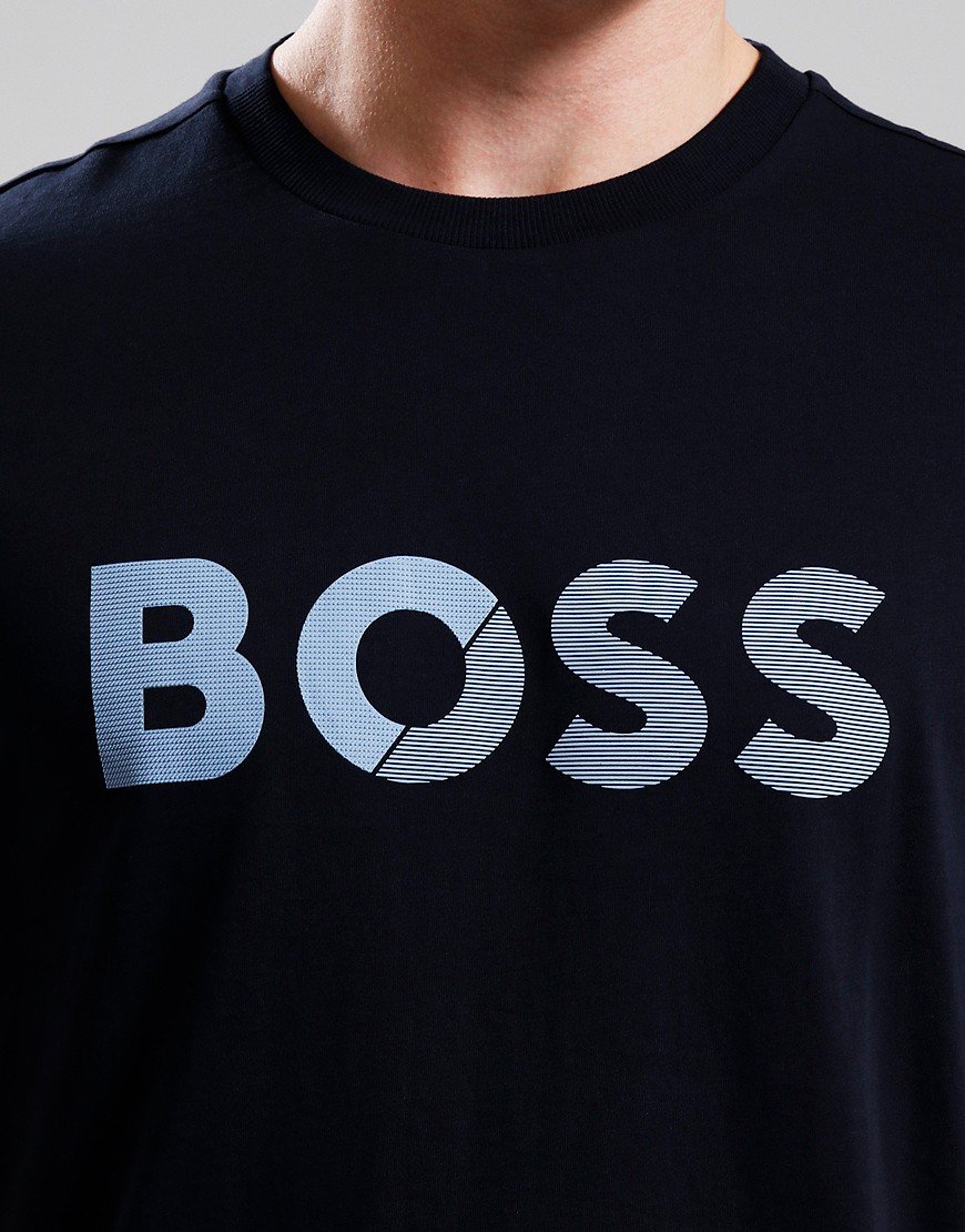BOSS Tee Tape Logo T-Shirt Dark Blue