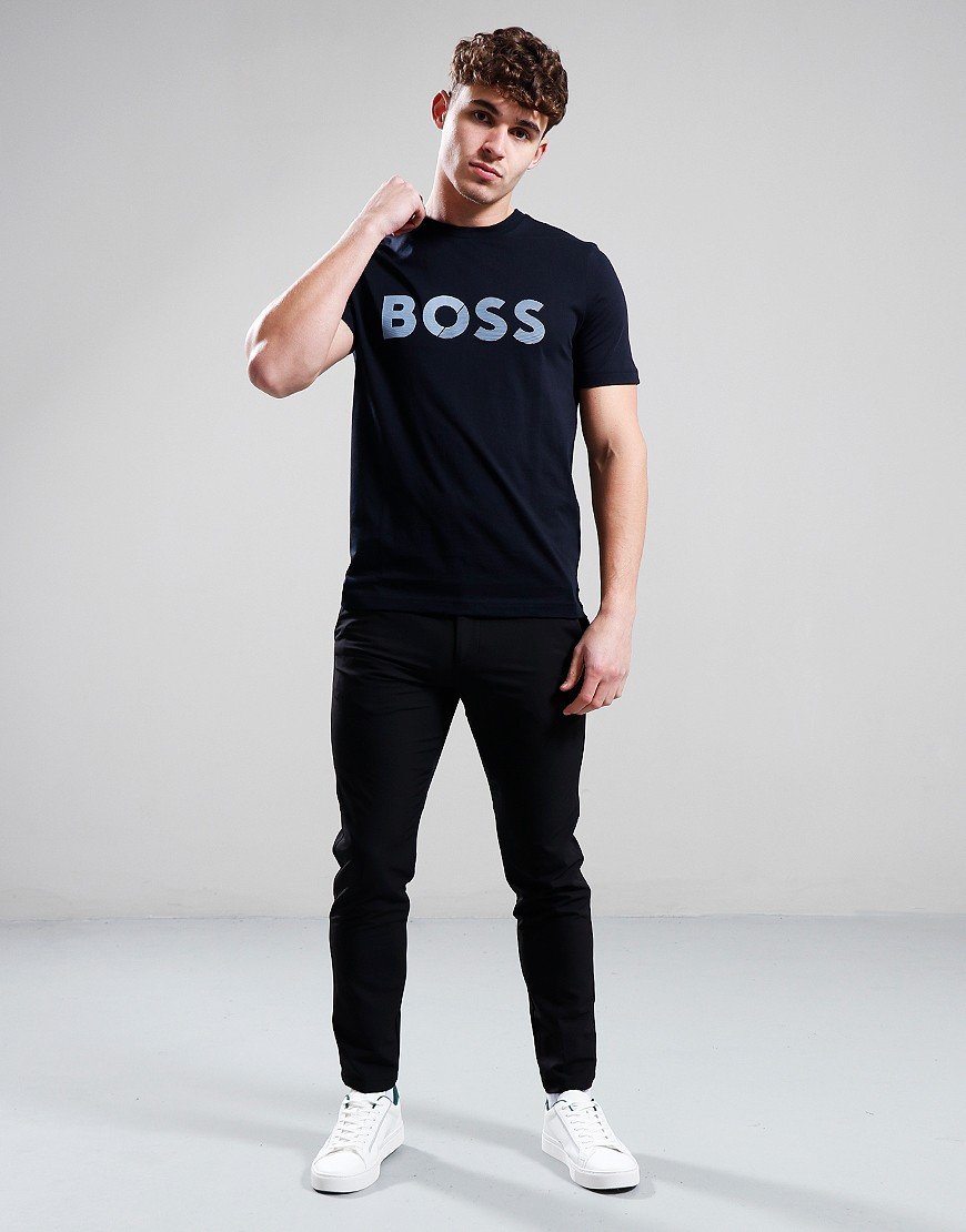 BOSS Tee Tape Logo T-Shirt Dark Blue