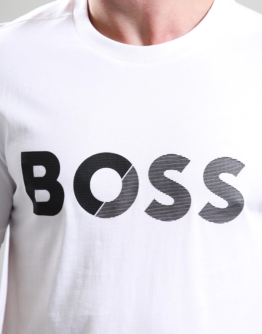 BOSS Tee Tape Logo T-Shirt White BOSS Tee Tape Logo T-Shirt White