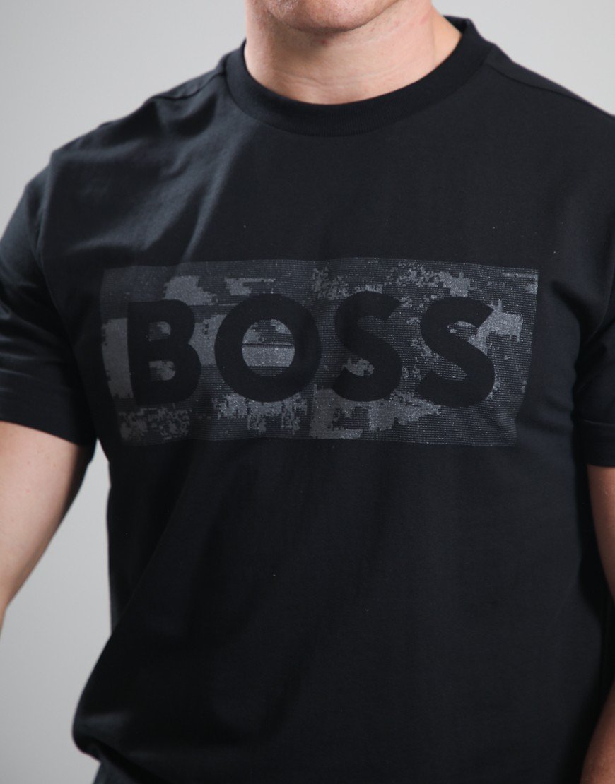 BOSS TS_Globe Logo Pattern T-Shirt Black
