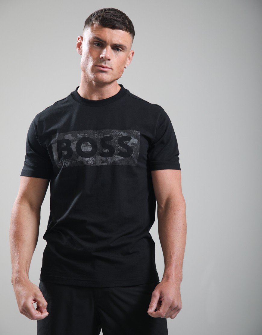 BOSS TS_Globe Logo Pattern T-Shirt Black