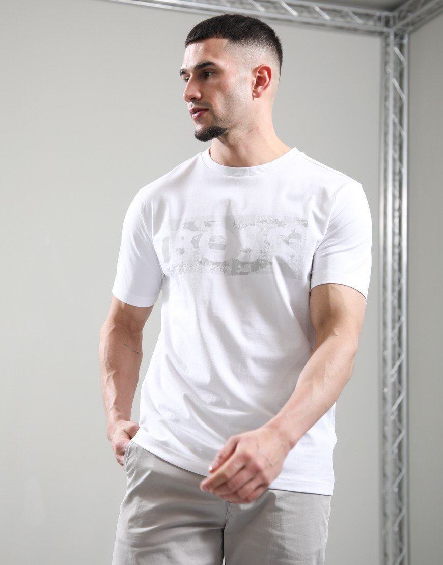 BOSS TS_Globe Logo Pattern T-Shirt White