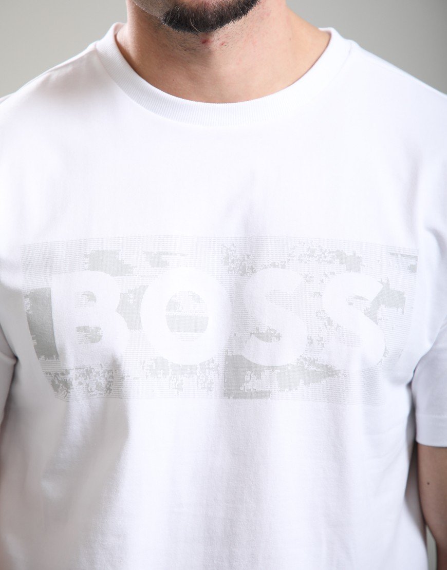 BOSS TS_Globe Logo Pattern T-Shirt White