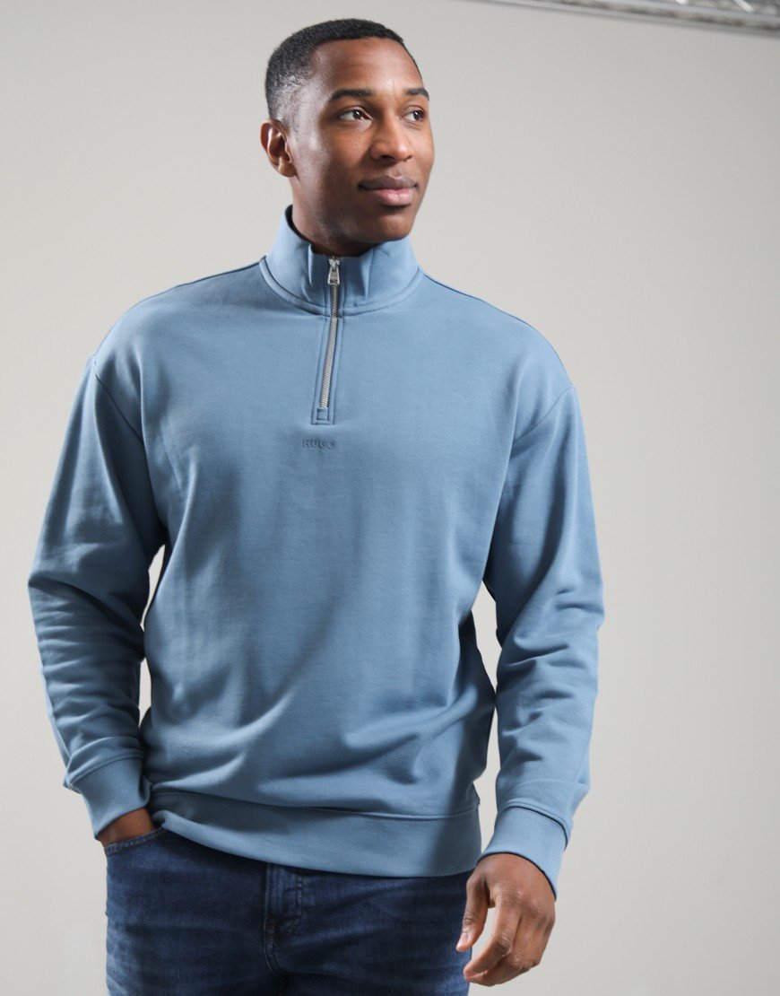 HUGO Durty244 Half Zip Sweat Open Blue