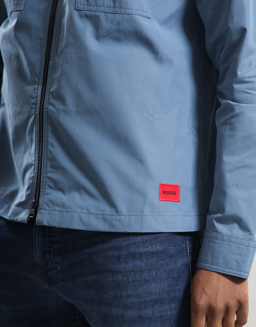 HUGO Evalom Overshirt Open Blue