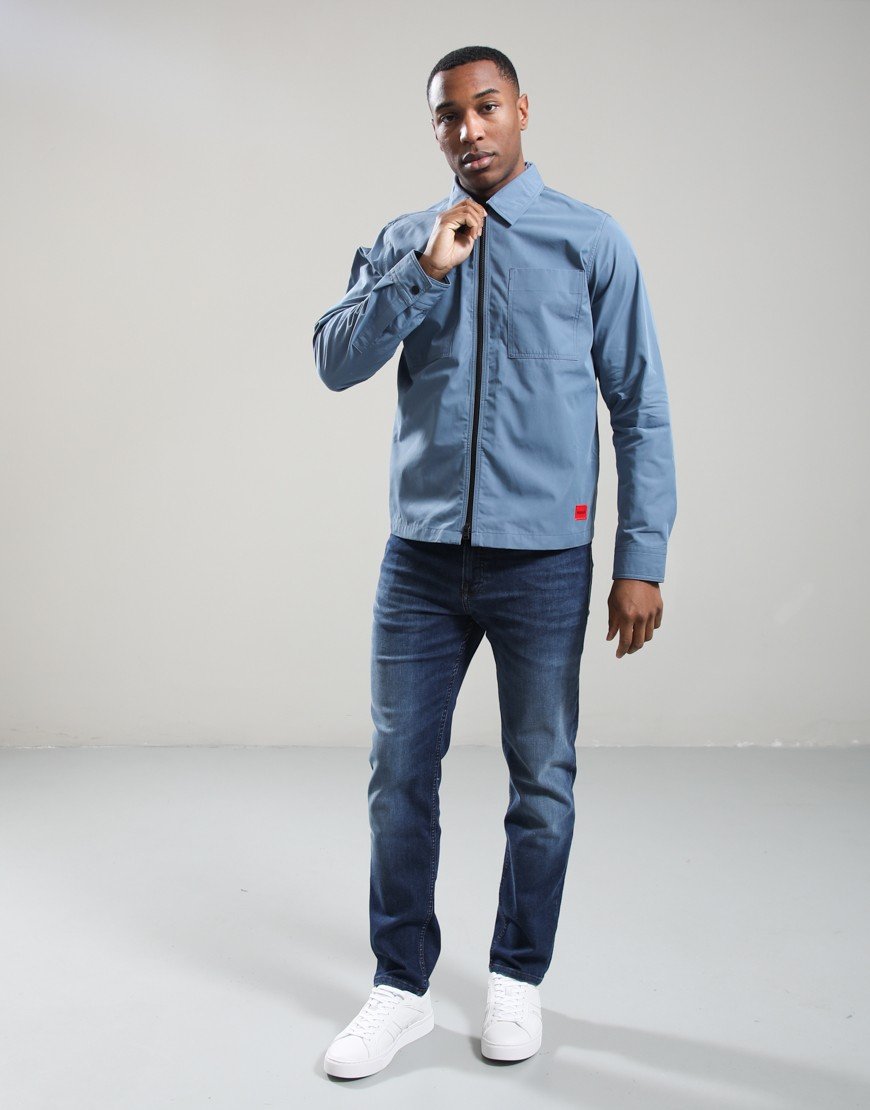 HUGO Evalom Overshirt Open Blue