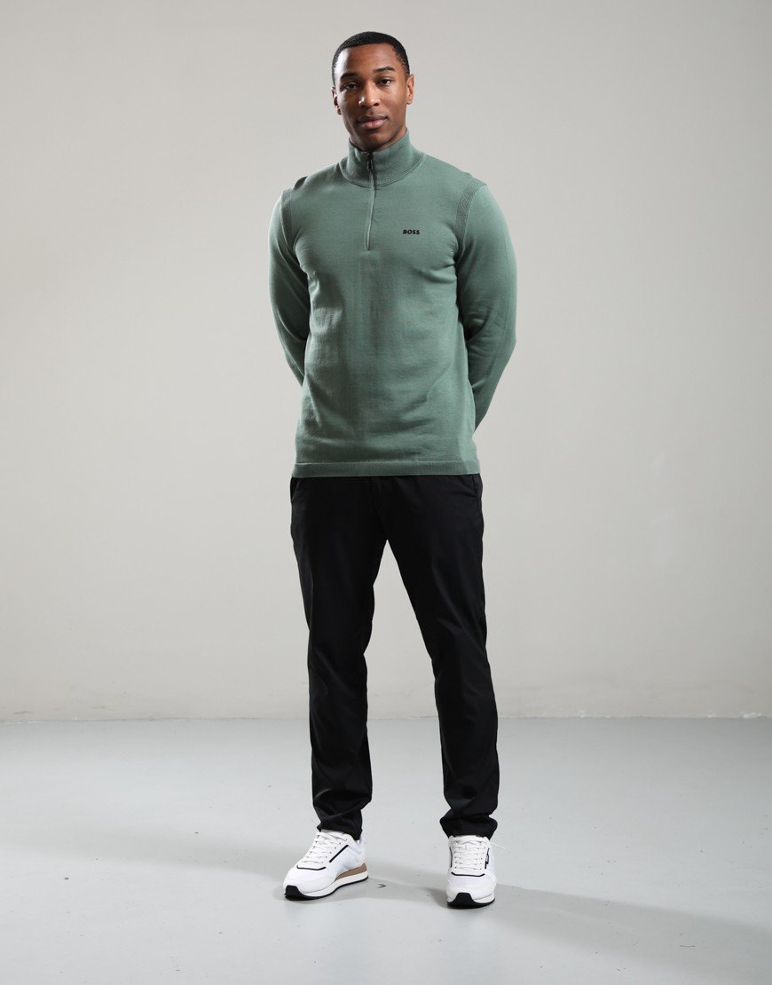 BOSS K_Ever-X Quarter Zip Knit Open Green