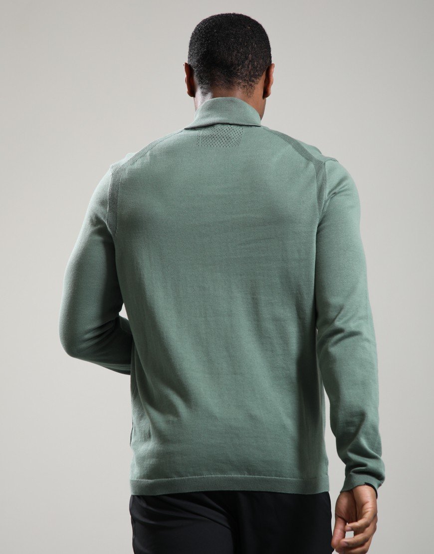 BOSS K_Ever-X Quarter Zip Knit Open Green