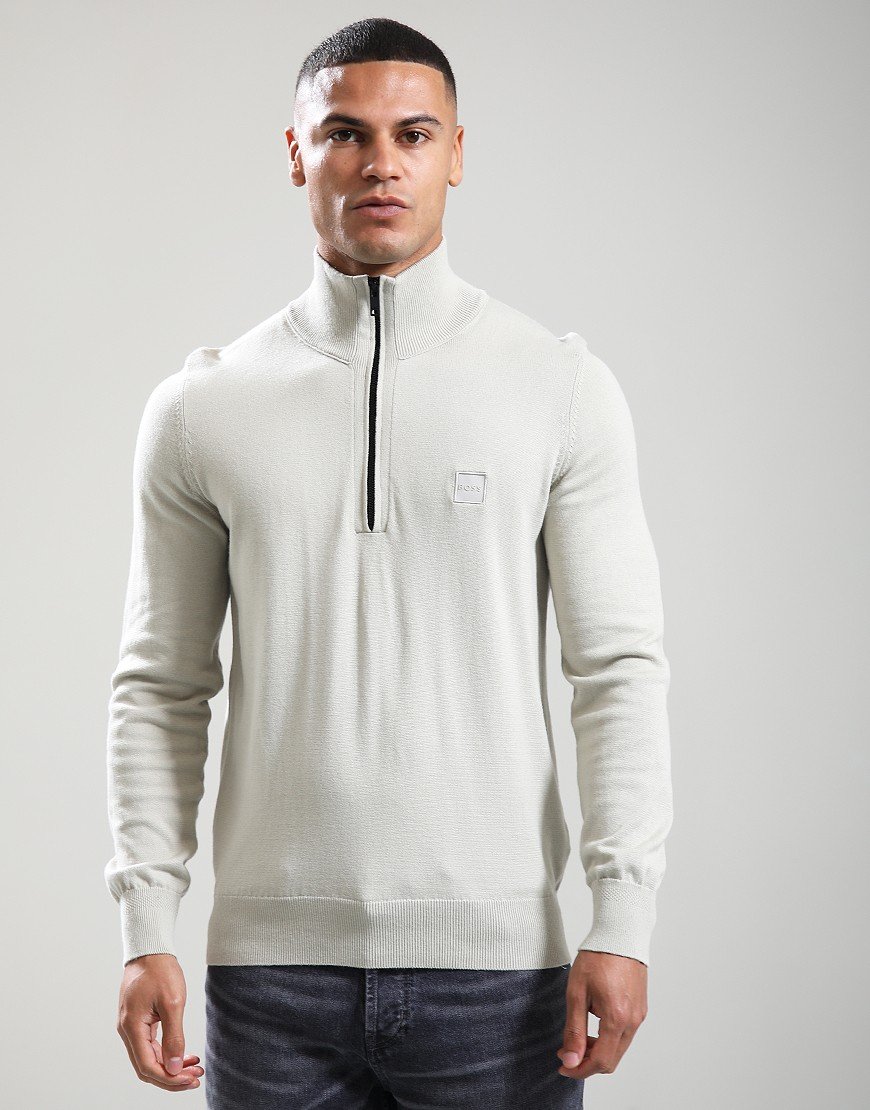 BOSS Kanobix_S Quarter Zip Light Beige
