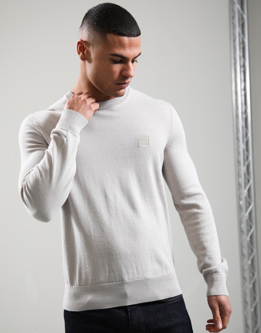 BOSS Kanovano_S Crew Knit Open Grey