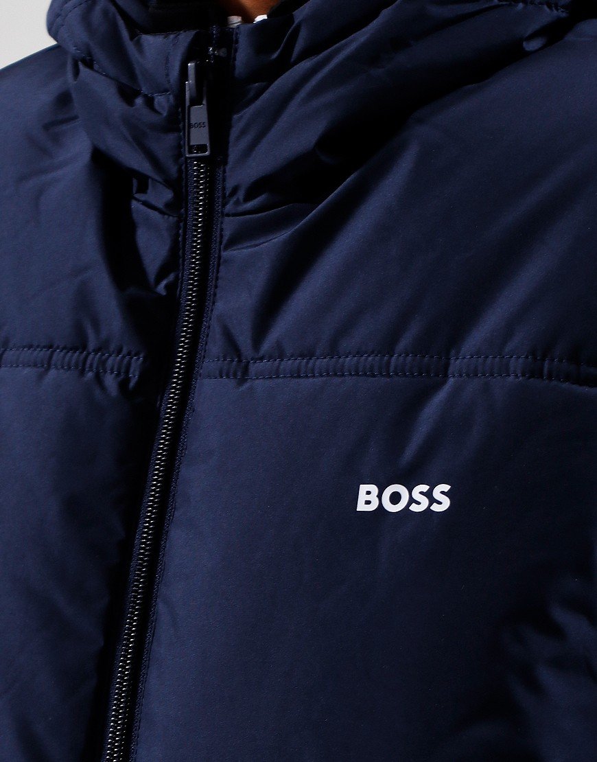 BOSS Kids Hooded Puffer Jacket Navy